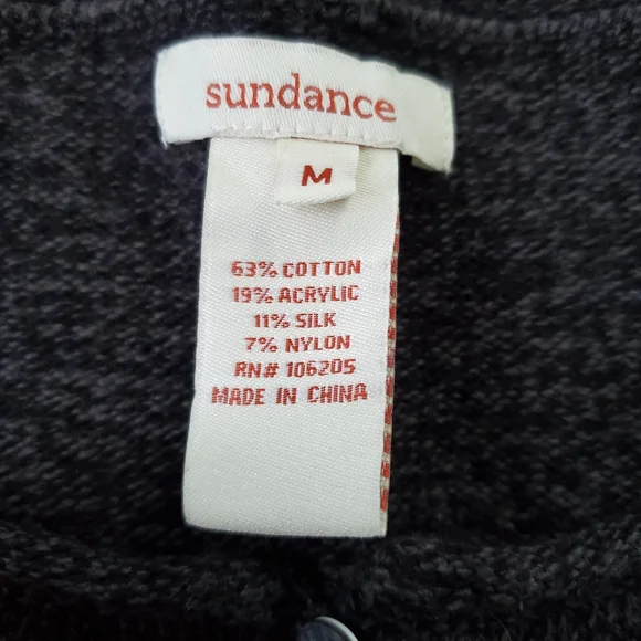 *CLOSET CLOSING 7/31* Sundance Charcoal Henley Sweater Medium - Picture 2 of 5